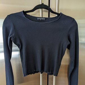 Brandy Melville black ribbed long-sleeve shirt